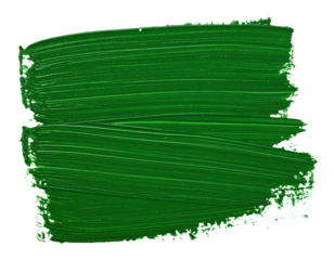 Thick brush stroke of glossy dark green paint with visible horizontal texture.