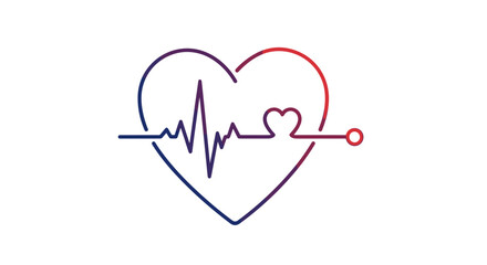 Visualizing Heart Health Through Electrocardiogram and Pulse Waveforms Within a Heart Outline Symbolizing Cardiac Wellness and Vitality