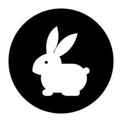 black and white illustration of bunny icon