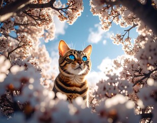 cat in the autumn forest