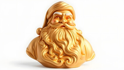 Golden Santa Head Bust with Beard