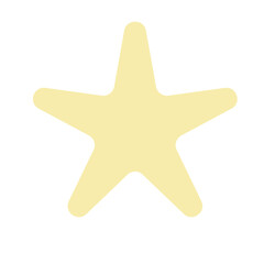 Flat vector illustration of yellow star with outline style, minimal abstract design, isolated on white background for decoration and creative projects.