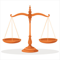 classic justice scales vector art isolated white