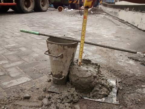 slump test of concrete mix