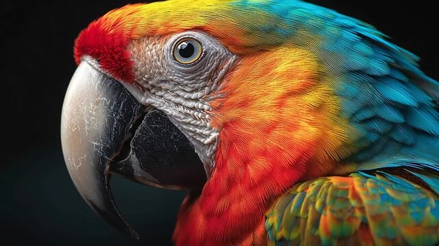 Vibrant Macaw Displaying Colorful Plumage in Nature Setting with ai generated