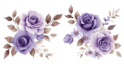 Fototapeta premium Elegant Lavender Rose Floral Arrangements