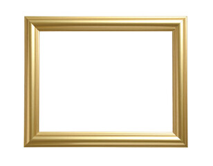 Simple rectangular gold picture frame with a classic smooth curved molding profile.