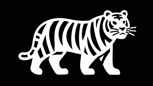 Tigre  estilo vector monocolor