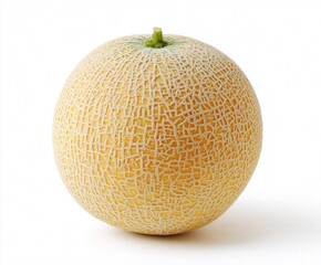 Fresh Honeydew Melon Reticulated Skin Studio Still Life Juicy Flesh Minimalist Shadowless