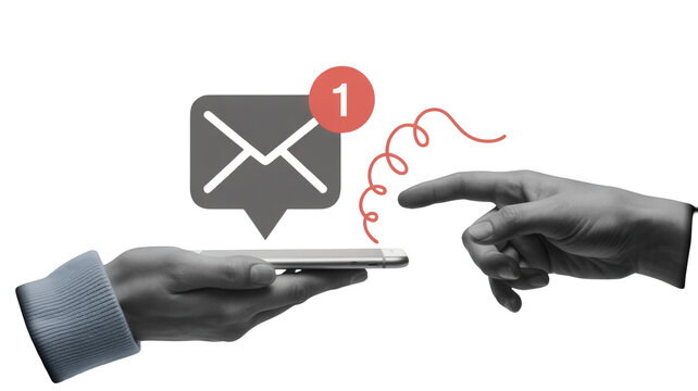 Receive new email notification on smartphone, ready to engage with digital communication now