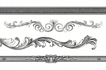 Ornate Decorative Frame Design with Flourish and Vintage Elegance in Baroque Style Illustration 
