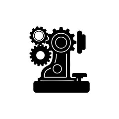 lathe and gears icon vectors illustration