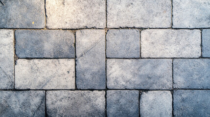 Obraz premium Grey stone pavement interlocking blocks texture background