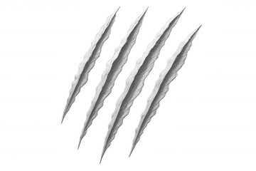 Realistic deep claw scratches ripping through transparent surface, revealing dramatic textured damage mark