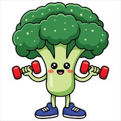 strong vegetable gym character vector graphic healthy