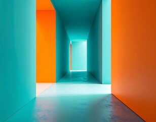 corridor in the blue