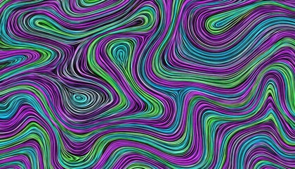 Fototapeta premium Abstract swirling lines vibrant purple green blue background