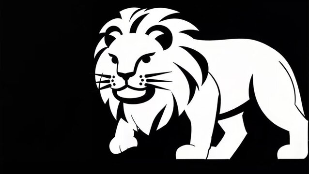 Le&oacute;n  estilo vector monocolor