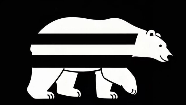 Oso polar  estilo vector monocolor