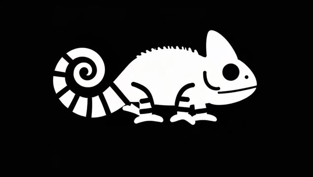 Camaleón  estilo vector monocolor