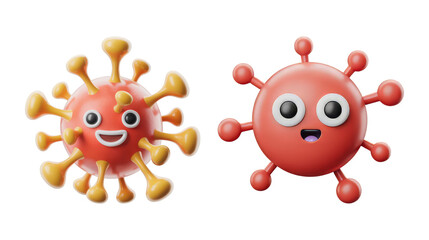 Obraz premium 3D Cartoon Virus and Immune System Icon