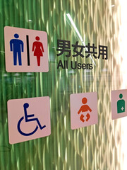 男女兼用トイレの案内プレート