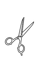Fototapeta premium Vector drawing of scissors, minimalist style