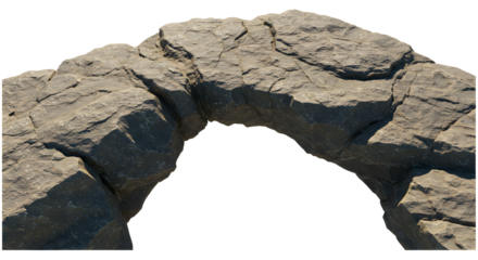 Dramatic stone archway with rugged textures and shadows, perfect for travel and adventure themes