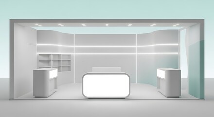 Modern Exhibition Booth Reception Desk Design