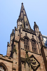 Fototapeta premium Gothic Spire Against Summer Leaves