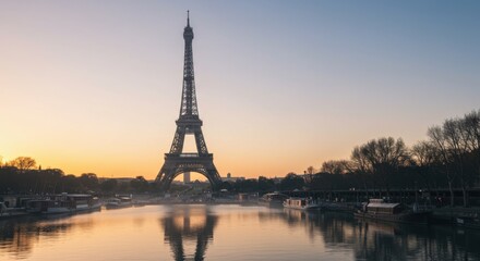 Naklejka premium Eiffel Tower at Sunset