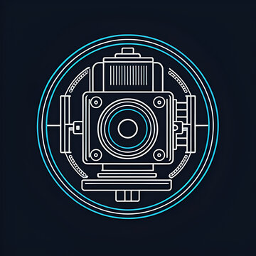 Live streaming encoder hardware icon outline vector