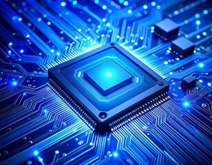 High-tech circuit board with central processor
