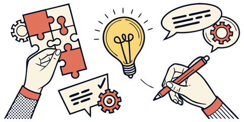 Review  set icons. Containing feedback, rating, testimonial, satisfaction, comment, opinion, like, customer, recommend and more. Solid vector icons col.