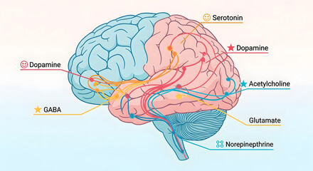 Neurotransmitters and Brain Function: A Colorful Diagram