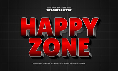 happy zone editable text effect with a play and game text style