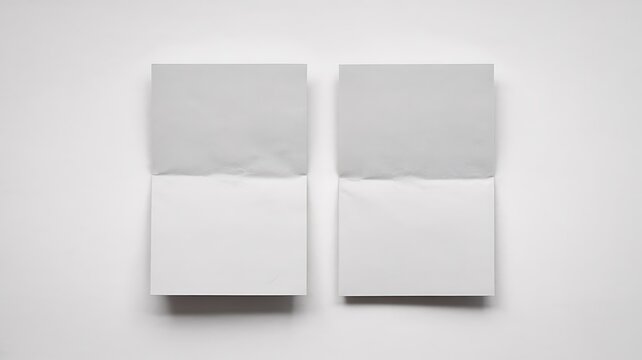 Four blank white square paper notes arranged in a two by two grid on a clean white background for notes or reminders
