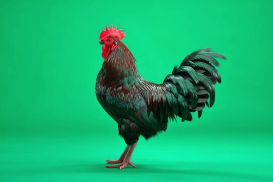 dancing rooster on green screen
