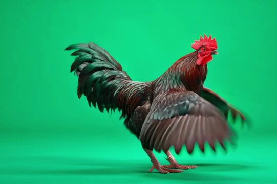 dancing rooster on green screen