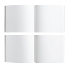 Blank Canvas: The open pages of a pristine book present a clean slate, a waiting invitation for ideas, words, and creativity to unfurl. A minimal and elegant design.