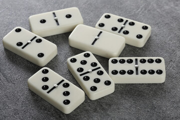 white domino blocks on black background