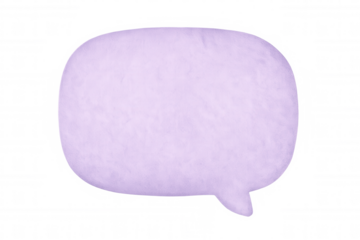 Purple speech bubble floating on a transparent background, perfect for adding text or comments
