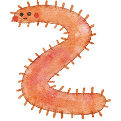 Watercolor cute viruses and bacteria. perfect for stickers, educational purpose, like kids flashcard, or poster