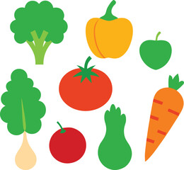 Set of Vegetables Vector Fresh and Colorful Veggie Illustrations for Creative Designs