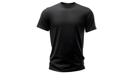 Classic black crew neck t-shirt mockup, essential apparel for modern design and fashion presentations
