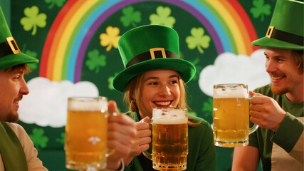 Friends Celebrating Saint Patrick's Day