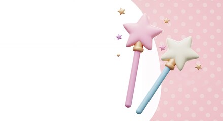 Pastel magic wands background