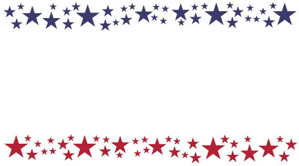 Patriotic Stars Border Design – Red and Blue Vector Frame for USA Holidays, Memorial Day, Independence Day, and Labor Day