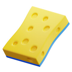 3D Yellow Sponge Illustration
