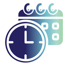 Workaholic Icon With Clock And Gear